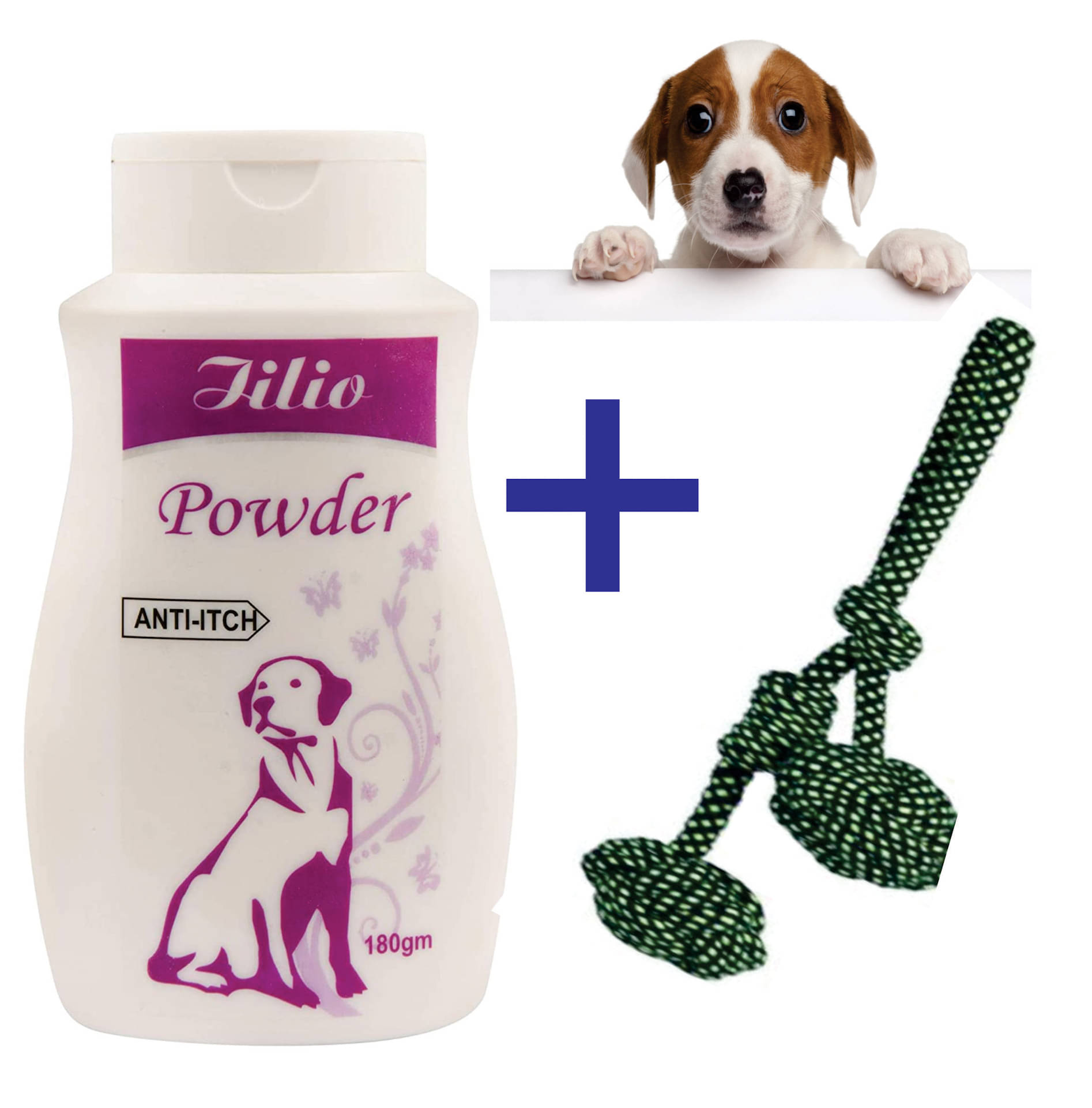     			Anti-Itch Dog Powder (200gms)  With Rope Two Bro Toys