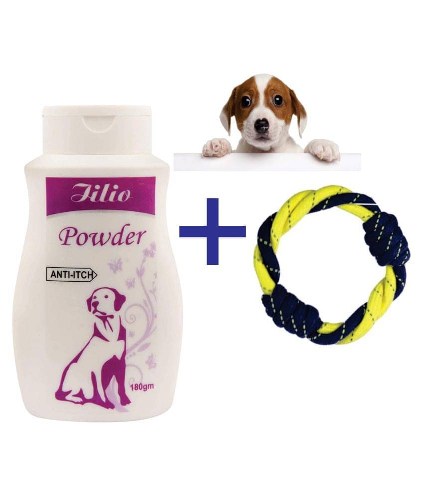     			Anti-Itch Dog Powder (200gms)  With Rope Ring Toys