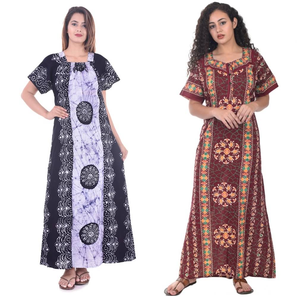     			Apratim Cotton Nighty & Night Gowns - Multi Color Pack of 2