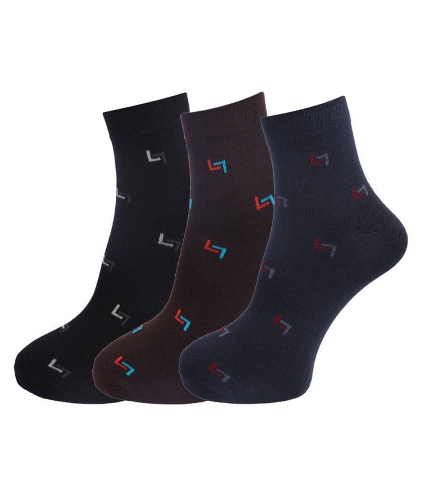     			Dollar Socks Multi Casual Ankle Length Socks Pack of 3