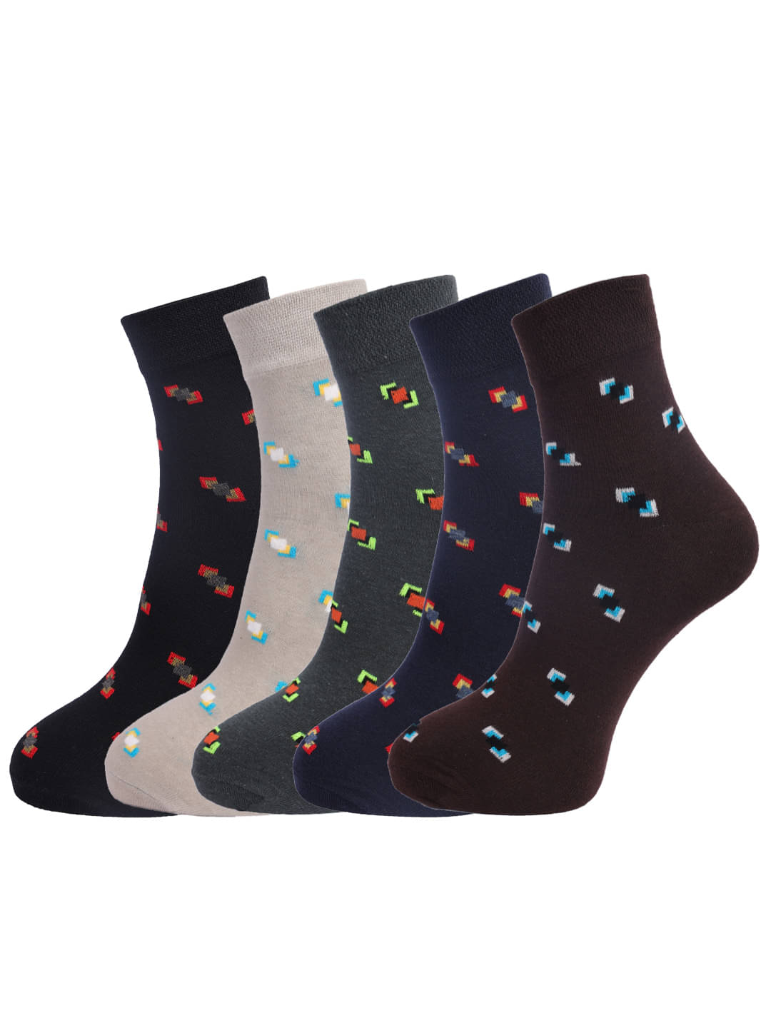 Dollar Socks Multi Casual Ankle Length Socks Pack of 5     			Dollar Socks Multi Casual Ankle Length Socks Pack of 5