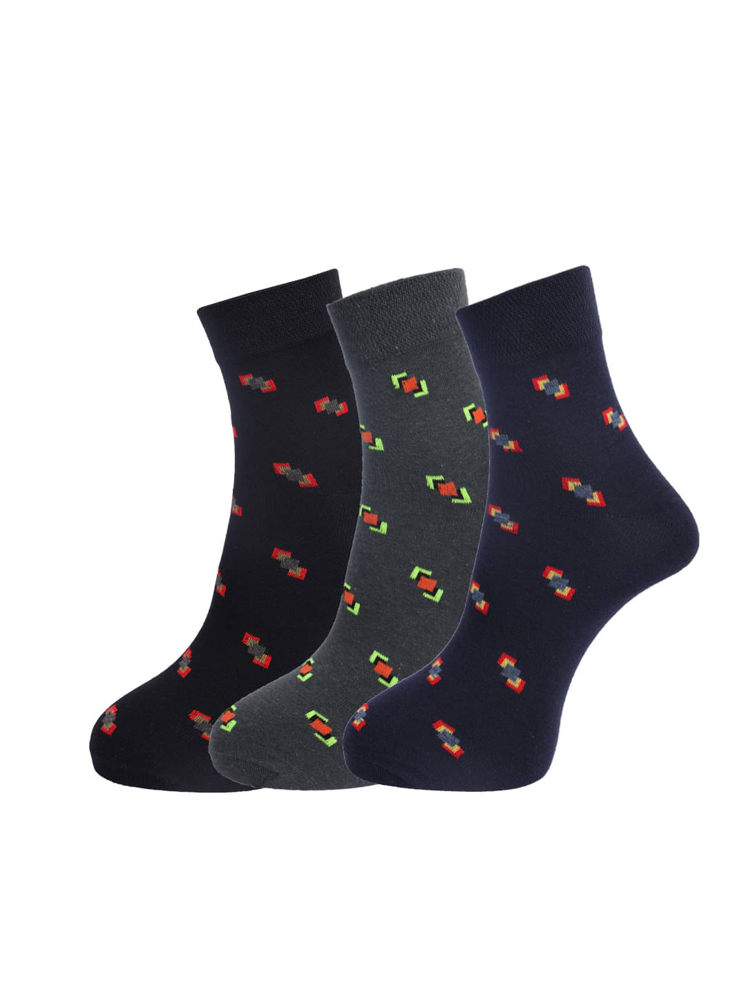 Dollar Socks Multi Casual Ankle Length Socks Pack of 3 Dollar Socks Multi Casual Ankle Length Socks Pack of 3