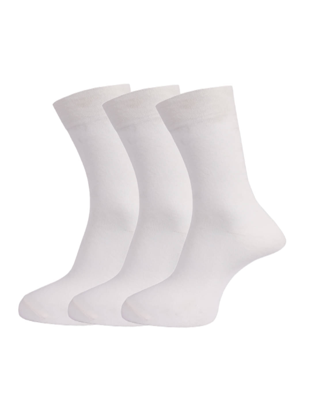     			Dollar White Casual Full Length Socks Pack of 3