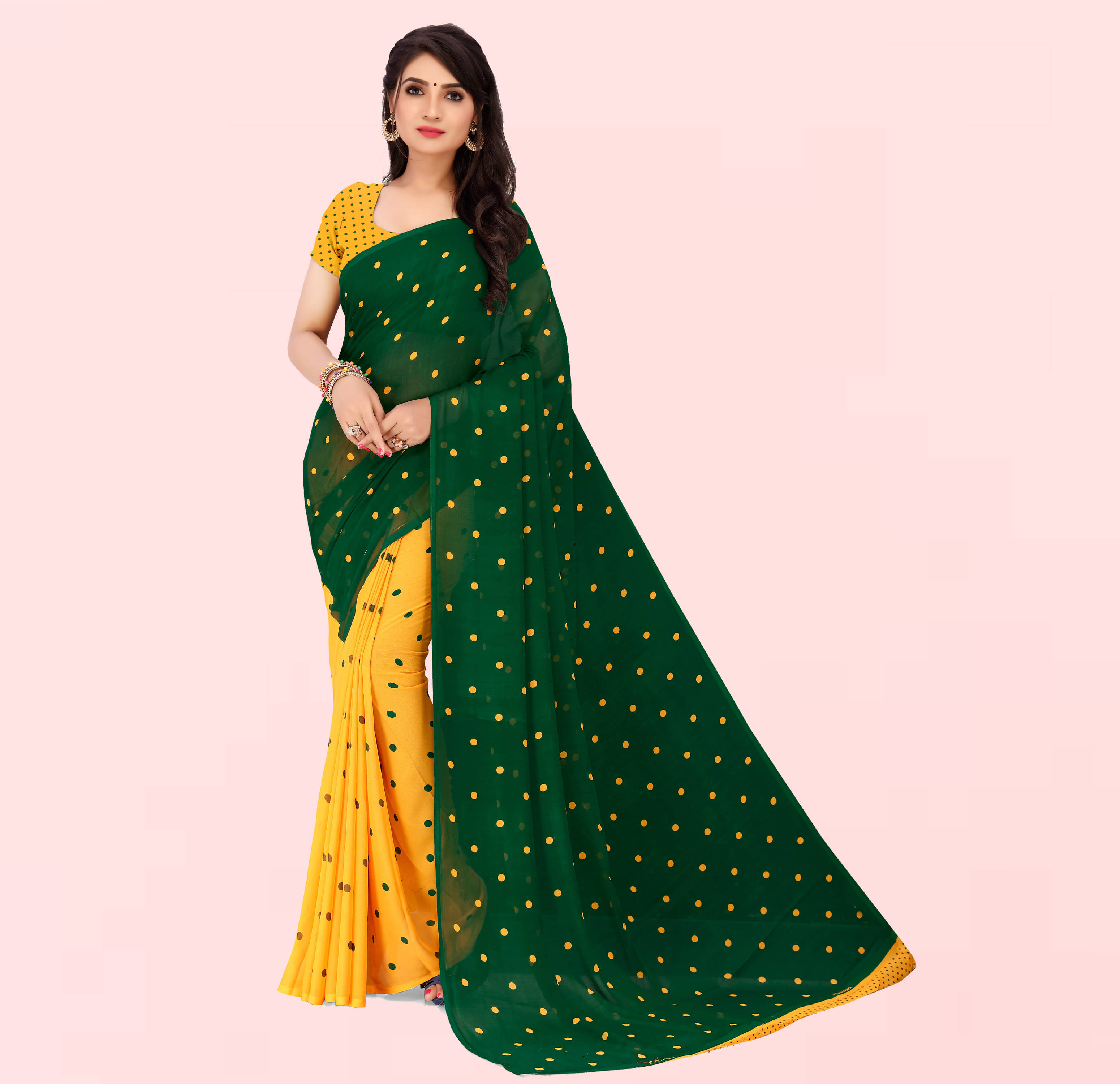 ANAND SAREES Georgette Printed Saree With Unstitched Blouse Piece ( Multicolor )     			ANAND SAREES Georgette Printed Saree With Unstitched Blouse Piece ( Multicolor )