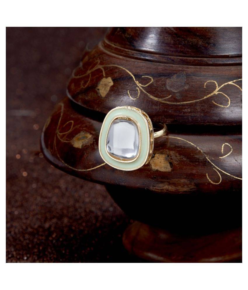     			Sukkhi Stunning Kundan Gold Plated Meenakari Ring for Women