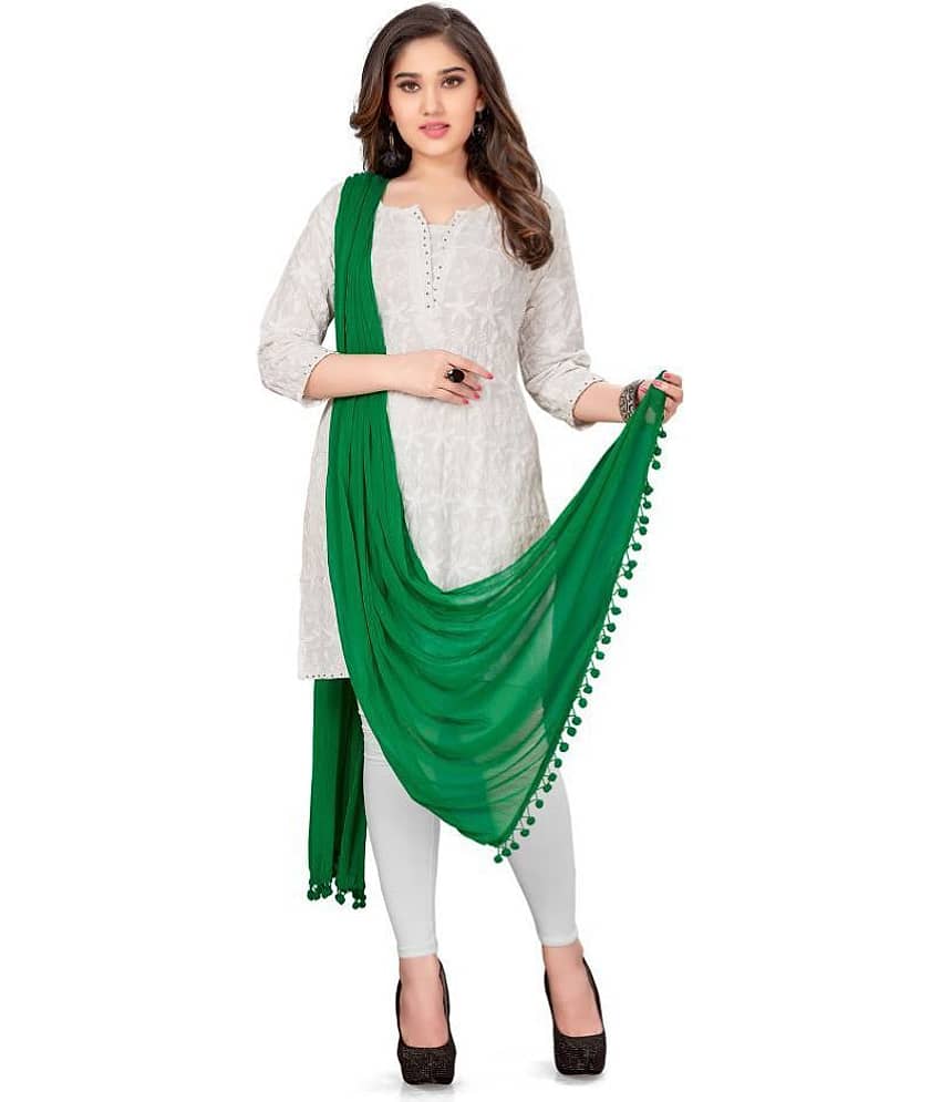 TULSI (CRAFTED WITH HEART) Women Chiffon Dupatta ( Green , Pack of 1 ) - Dupattas & Shawls | Buy online on ZillyBuy