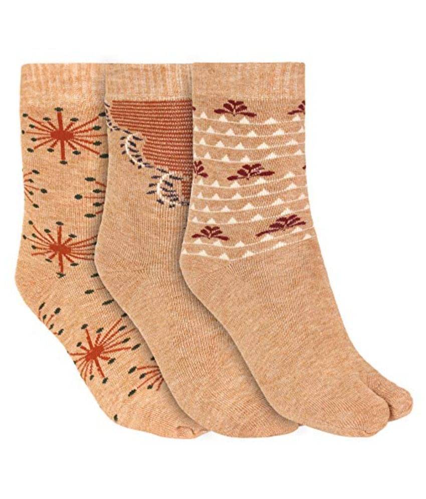 Creature - Tan Woollen Women's Thumb Socks ( Pack of 3 ) Creature - Tan Woollen Women's Thumb Socks ( Pack of 3 )