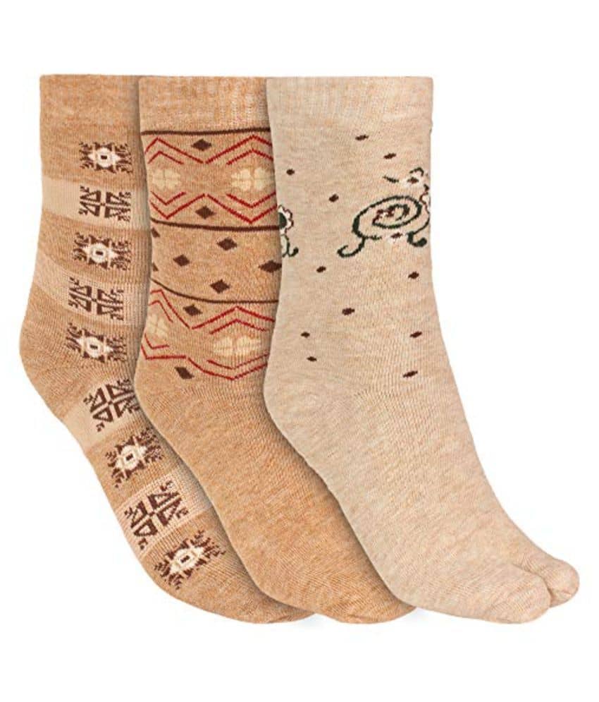 Creature - Beige Woollen Women's Thumb Socks ( Pack of 3 ) - Socks | Buy online on ZillyBuy