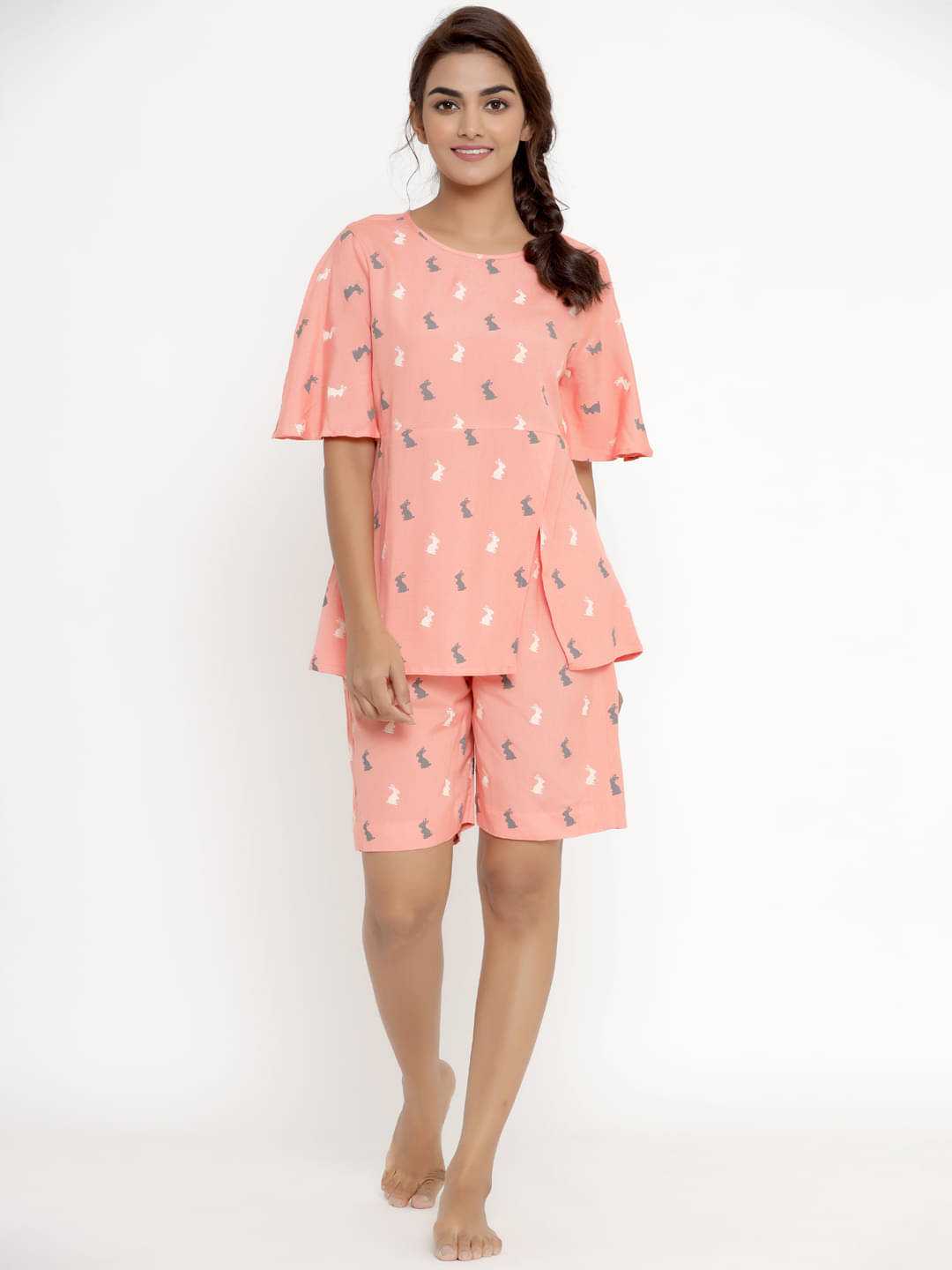     			miravan Cotton Nightsuit Sets - Peach