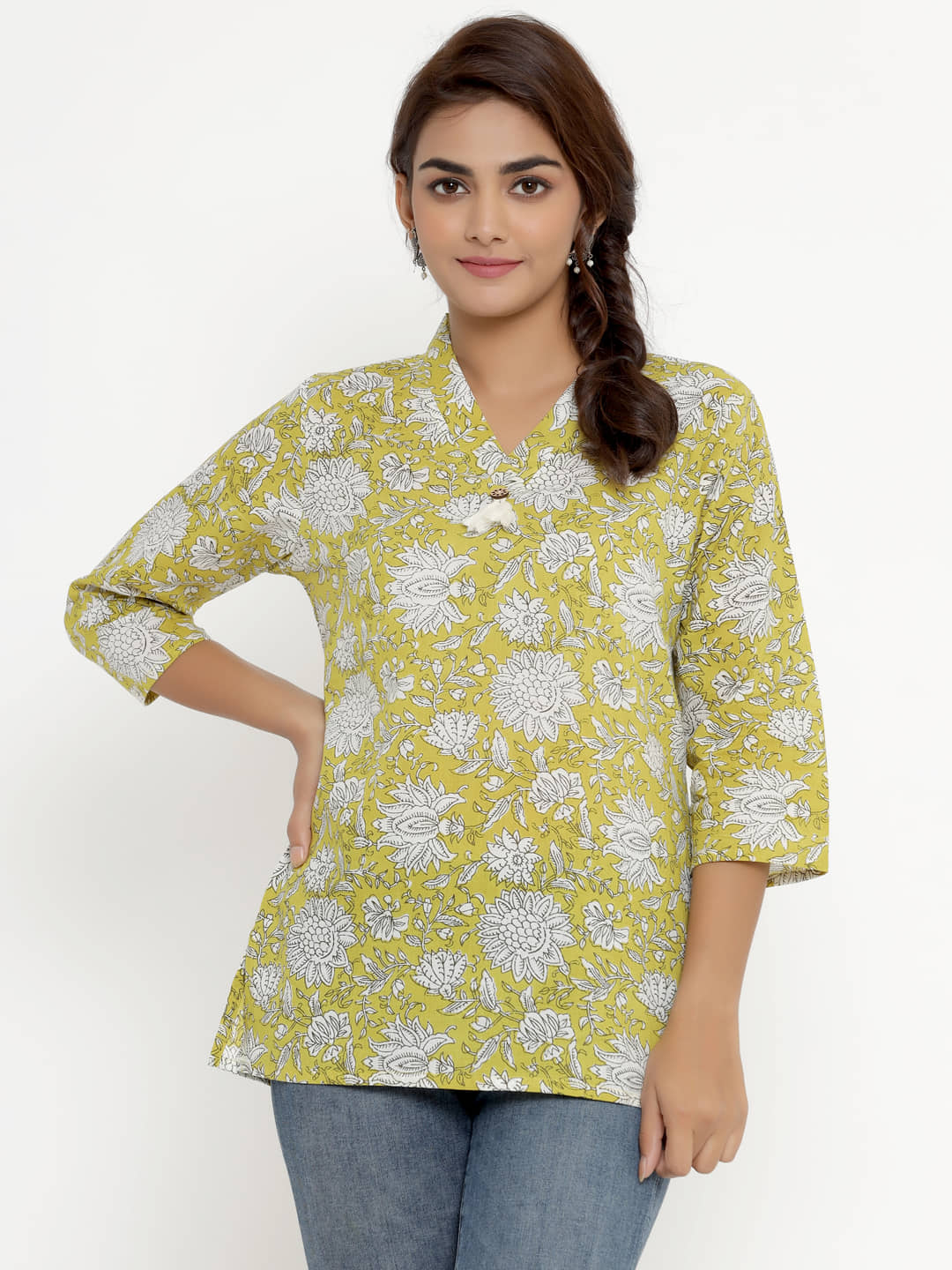 miravan Women's Cotton Regular Top ( Yellow )