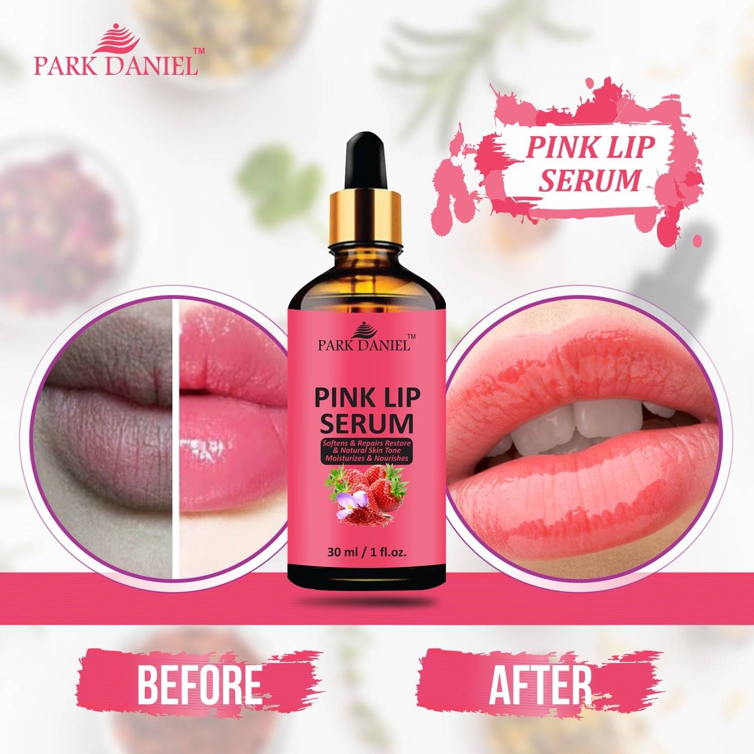     			Park Daniel Pink Lip Serum-Glossy & Shiny Lip Gloss Liquid Pink 30 mL