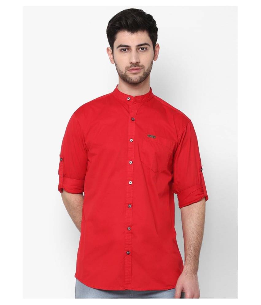     			Urbano Fashion 100 Percent Cotton Red Shirt Single