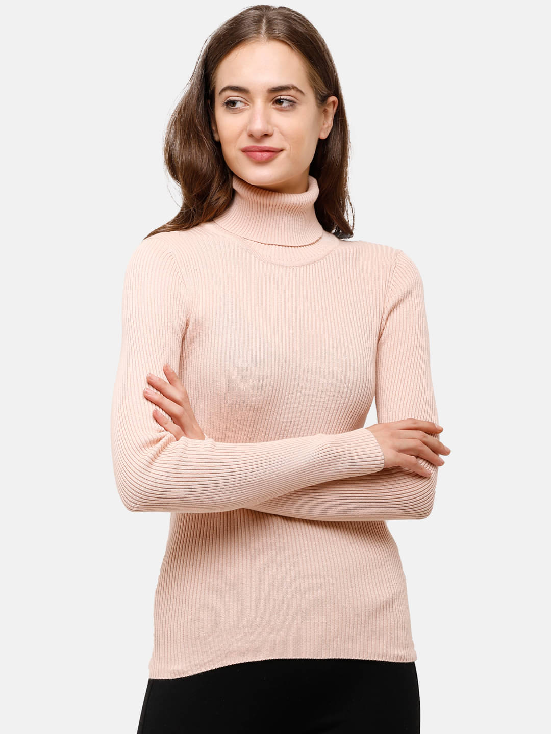 98 Degree North Women Cotton High Neck Pullover ( Pink )     			98 Degree North Women Cotton High Neck Pullover ( Pink )