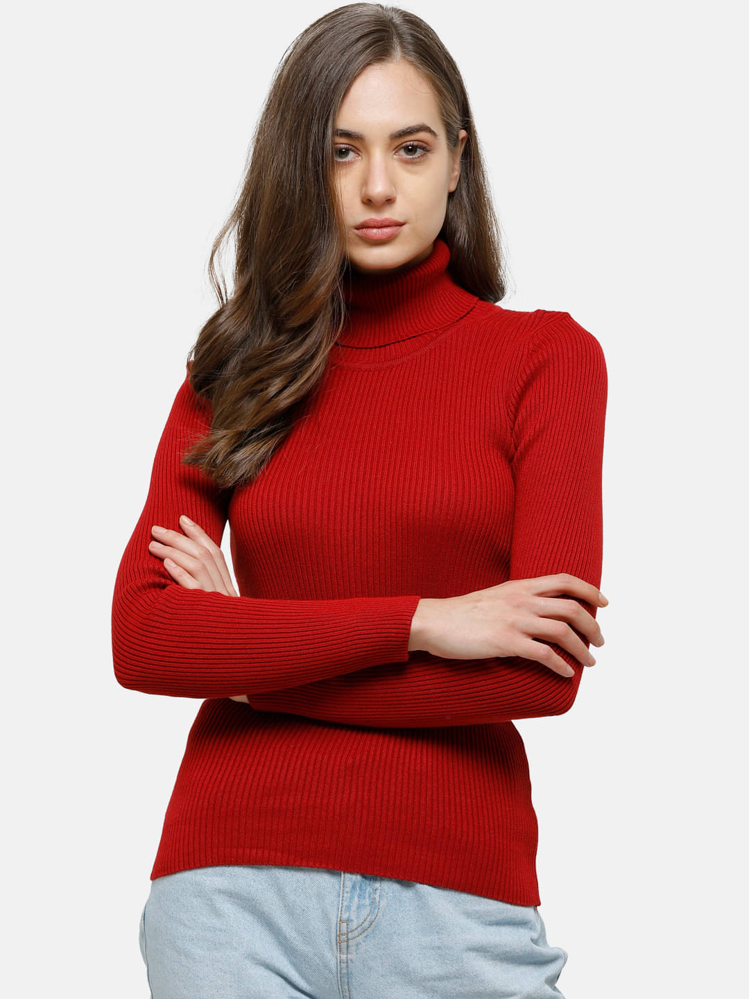 98 Degree North Women Cotton High Neck Pullover ( Red ) 98 Degree North Women Cotton High Neck Pullover ( Red )