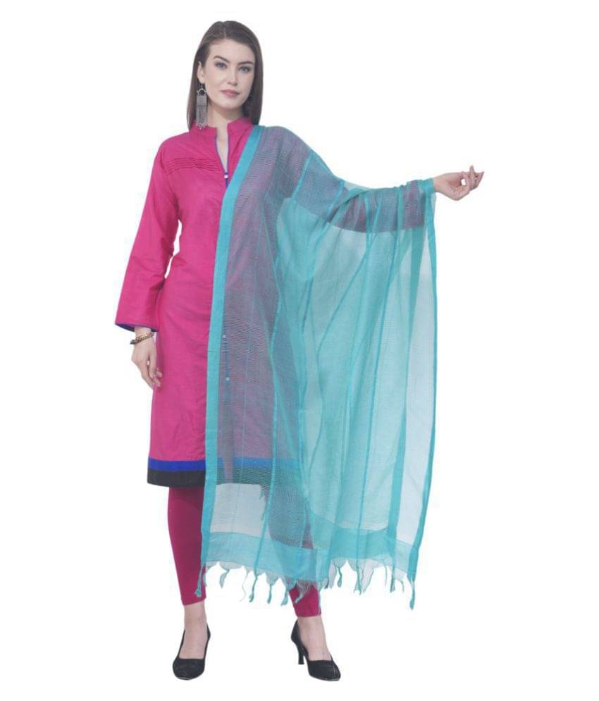     			A R Silk Blue Cotton Blend Dupatta - Single