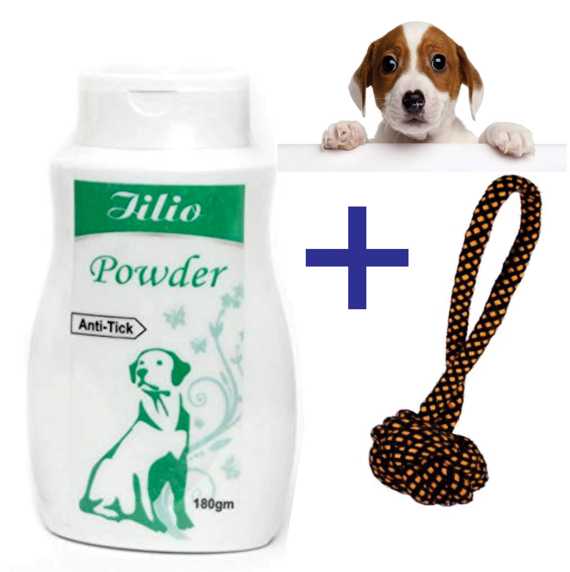Anti-Tick Dog Powder (200gms) With Rope Tug Ball Toys Anti-Tick Dog Powder (200gms) With Rope Tug Ball Toys
