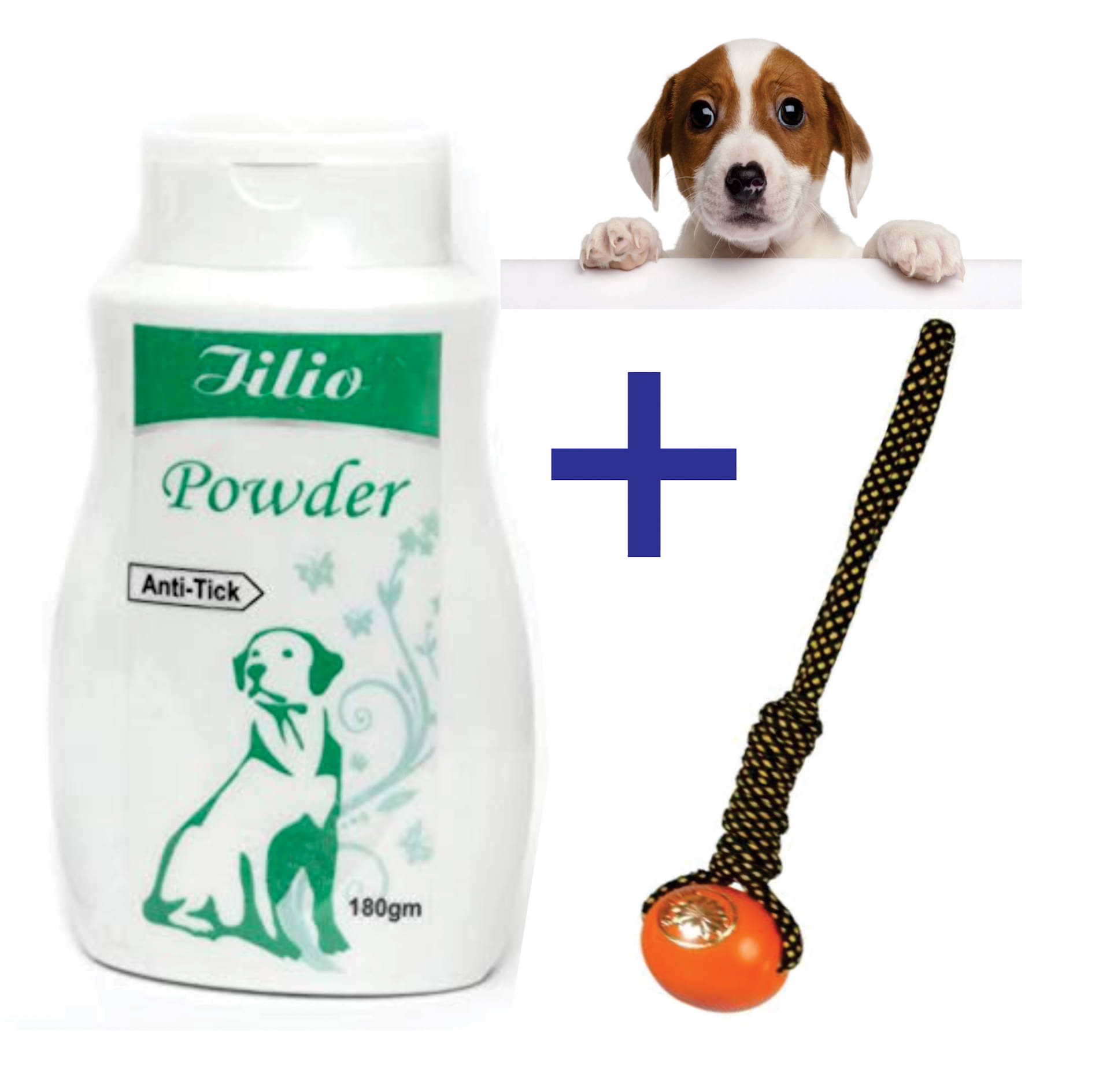 Anti-Tick Dog Powder (200gms) With Rope Handle with Ball Toys Anti-Tick Dog Powder (200gms) With Rope Handle with Ball Toys