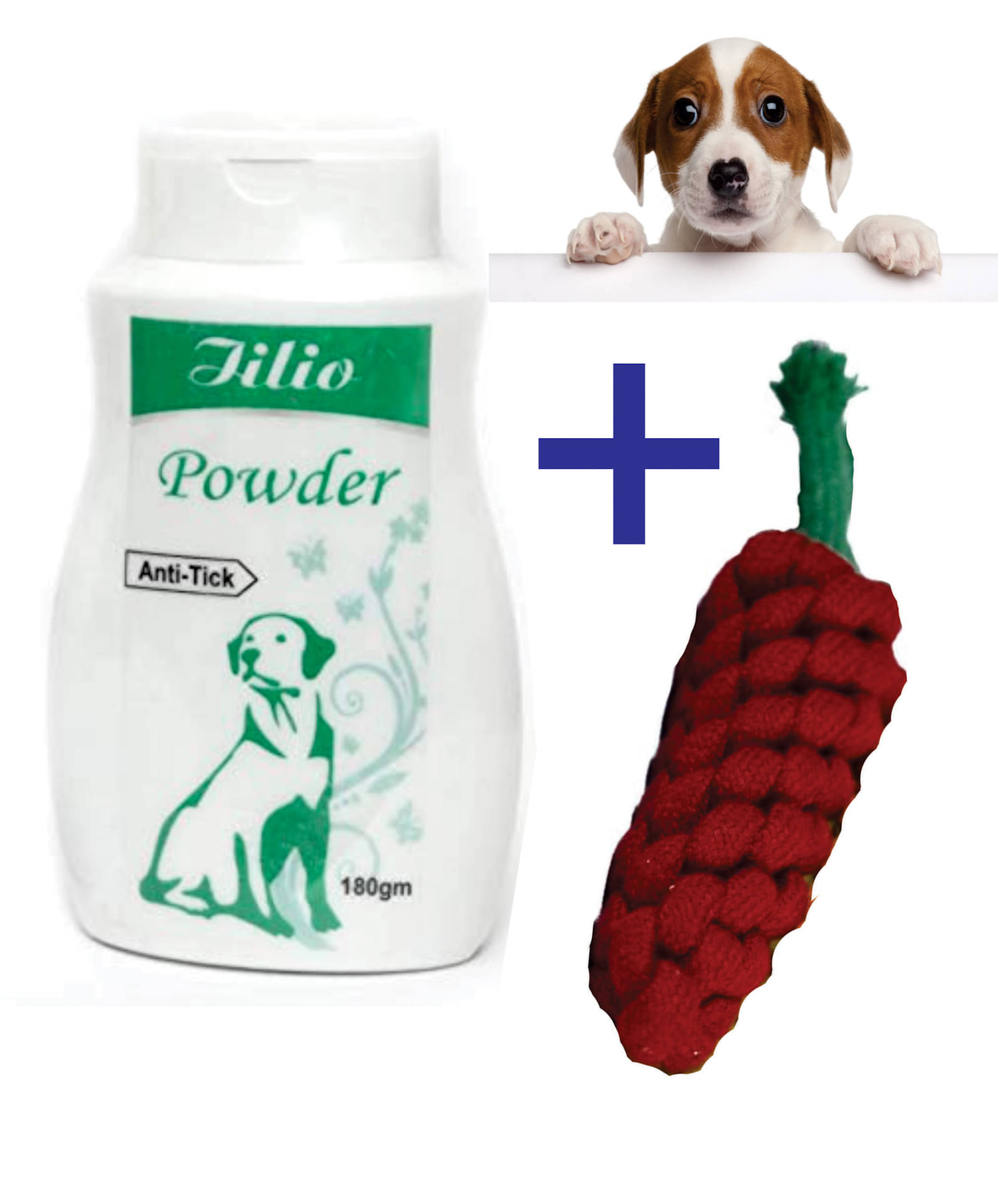     			Anti-Tick Dog Powder (200gms)  With Rope Carrot Toys
