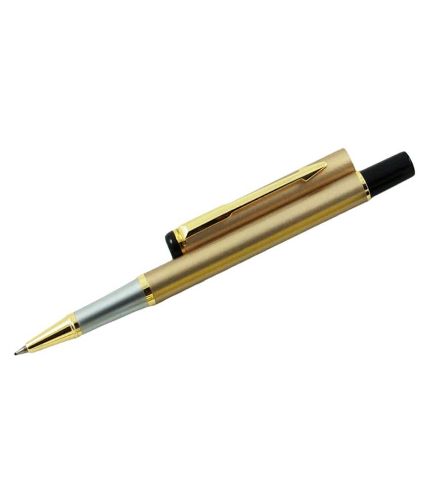Auteur 801 Golden Color Classic Roller Ball Pen Blue Ink With Golden Trims.