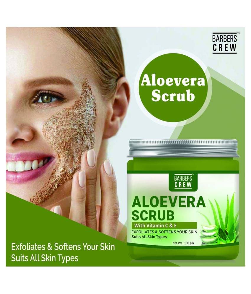     			Barbers Crew Aloevera Facial Scrub For Skin Brightning & Whitening face scrub Facial Scrub 100 gm