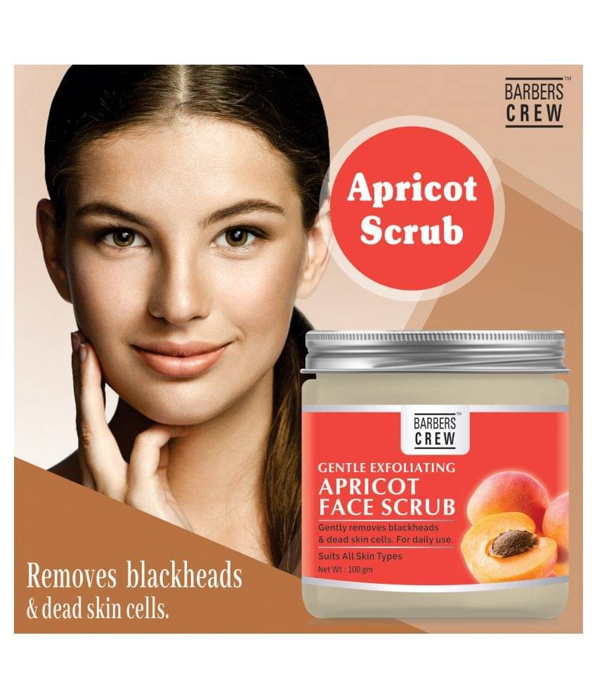 Barbers Crew Apricot Facial Scrub For Skin Brightning & Tan Removal Face Scrub Facial Scrub 100 gm Barbers Crew Apricot Facial Scrub For Skin Brightning & Tan Removal Face Scrub Facial Scrub 100 gm