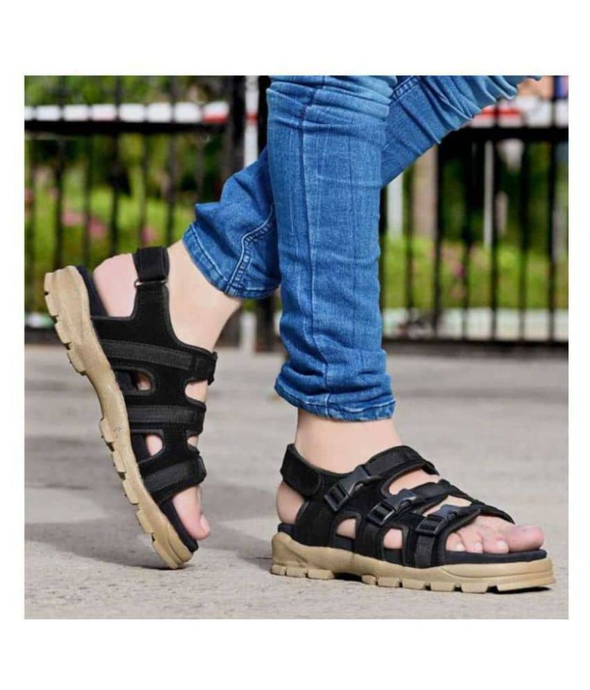 Fashion Victim Black Suede Floater Sandals