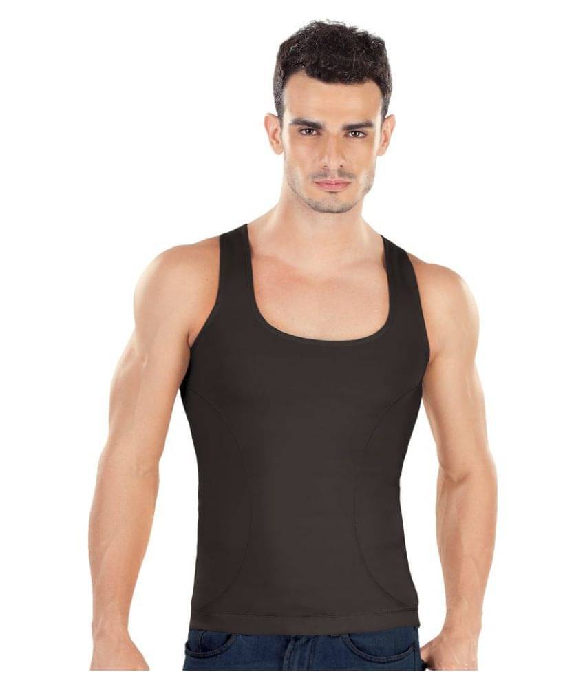     			Dermawear Pack of 1 Cotton Blend Sleeveless Vest For Men ( Black )