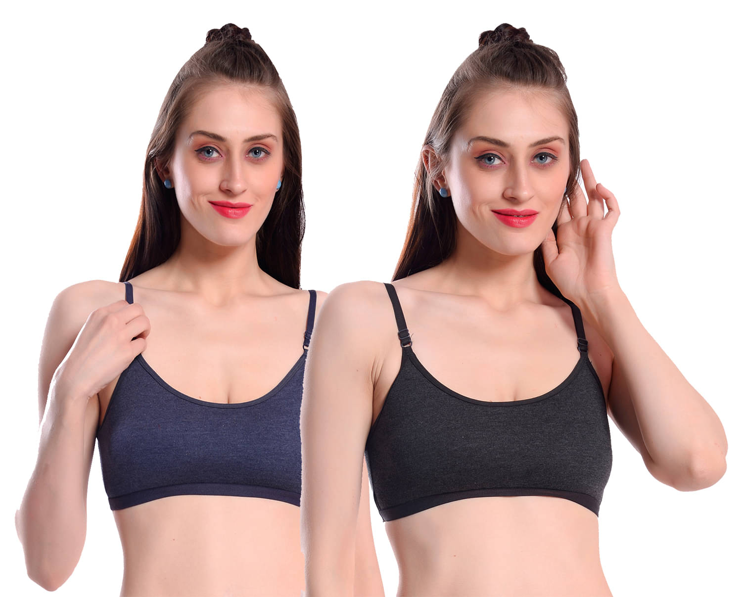 Elina Pack of 2 Cotton Non Padded Women's Racerback bra ( Multi Color ) Elina Pack of 2 Cotton Non Padded Women's Racerback bra ( Multi Color )
