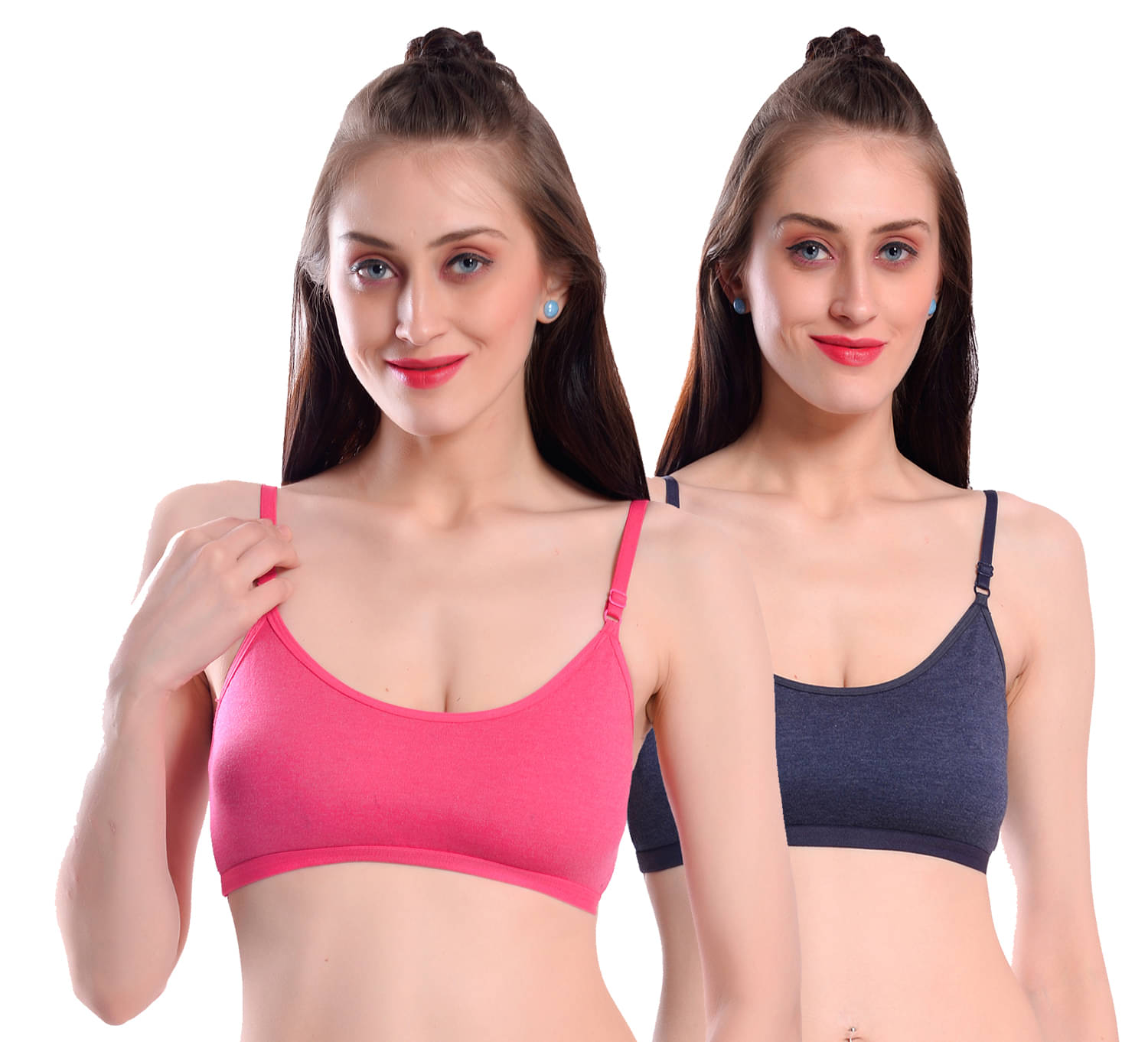 Elina Pack of 2 Cotton Non Padded Women's Racerback bra ( Multi Color ) Elina Pack of 2 Cotton Non Padded Women's Racerback bra ( Multi Color )
