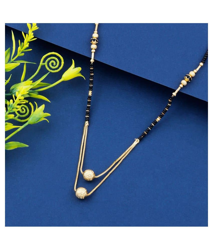 Paola Stylish Gold Plated Two Layer Chain  Mangalsutra For Women Jewellery