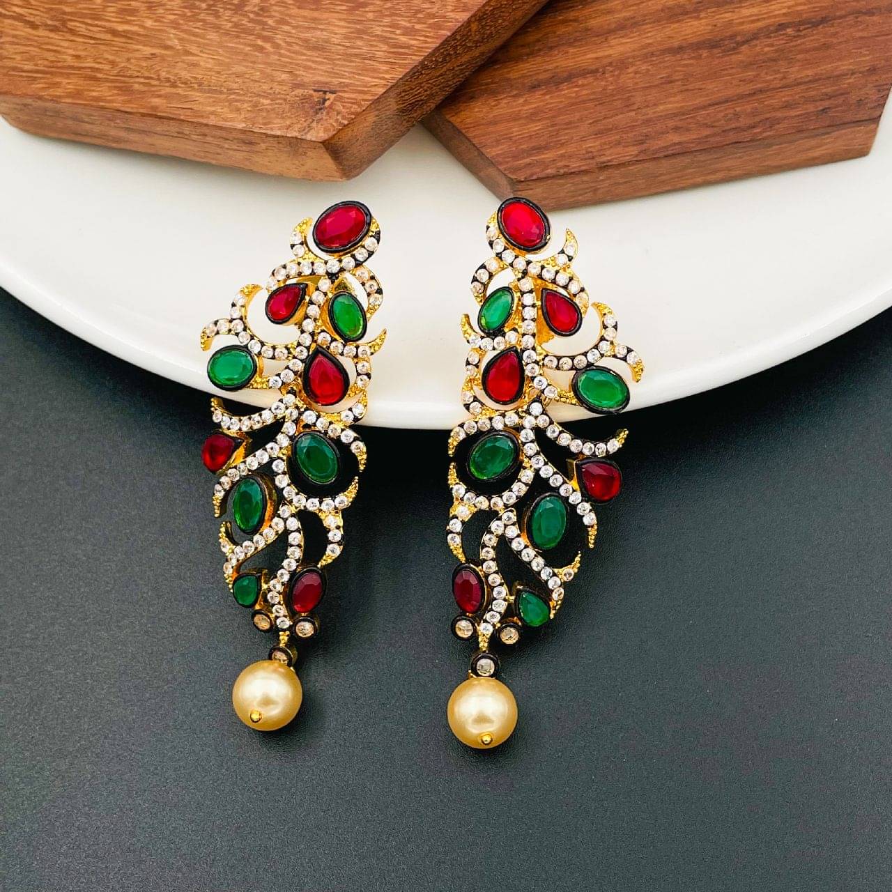     			The Jewelbox Multicolour Designer Earring