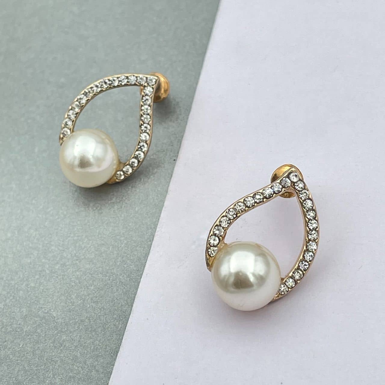 the jewelbox Brass Gold Plating American diamonds Studded Gold Coloured Earrings - Earrings | Buy online on ZillyBuy