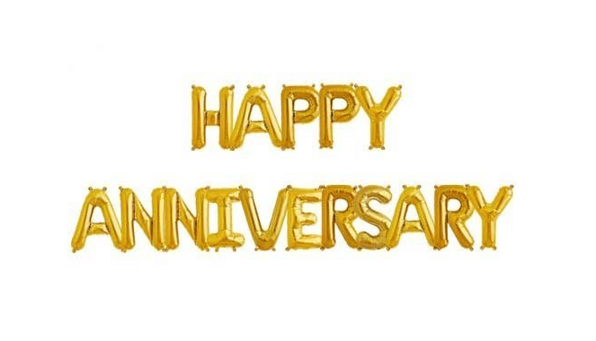     			Blooms Mall HAPPY ANNIVERSARY Foil balloon ( Golden )Happy Anniversary Decorations Golden Foil Balloon For Home decoration  For Wife Husband / Anniversary Celebration Balloons/Bedroom, Room Decorating Items/Marriage Theme Decorative