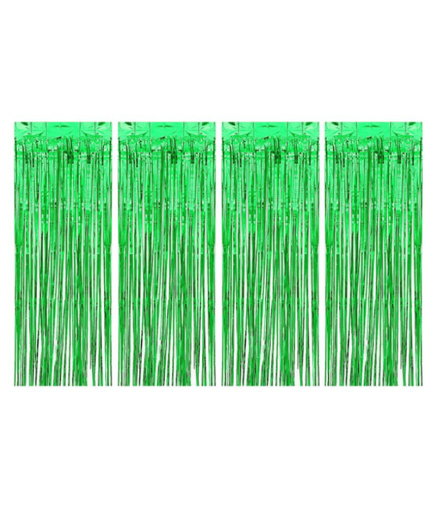     			Blooms Mall pack of 4 Fringe Green curtain