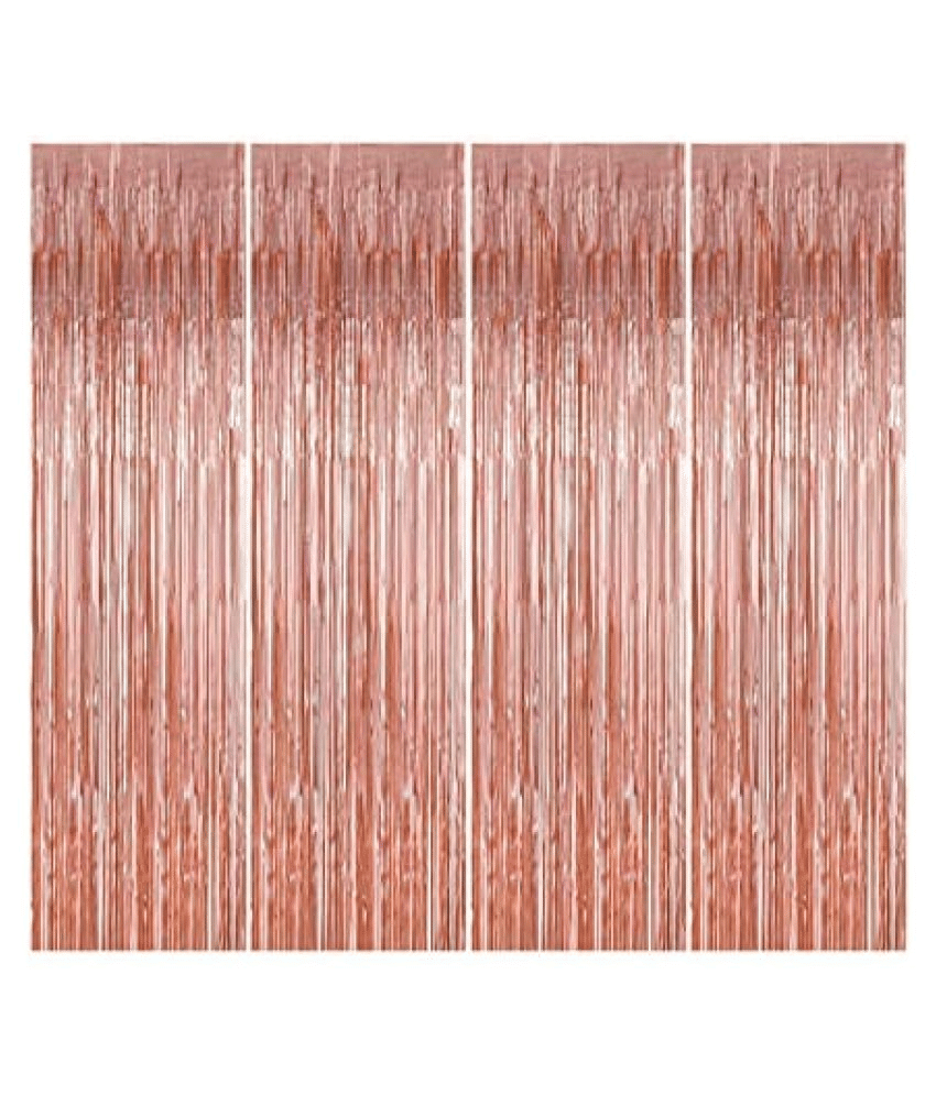     			Blooms Mall pack of 4 Fringe Rose Gold curtain