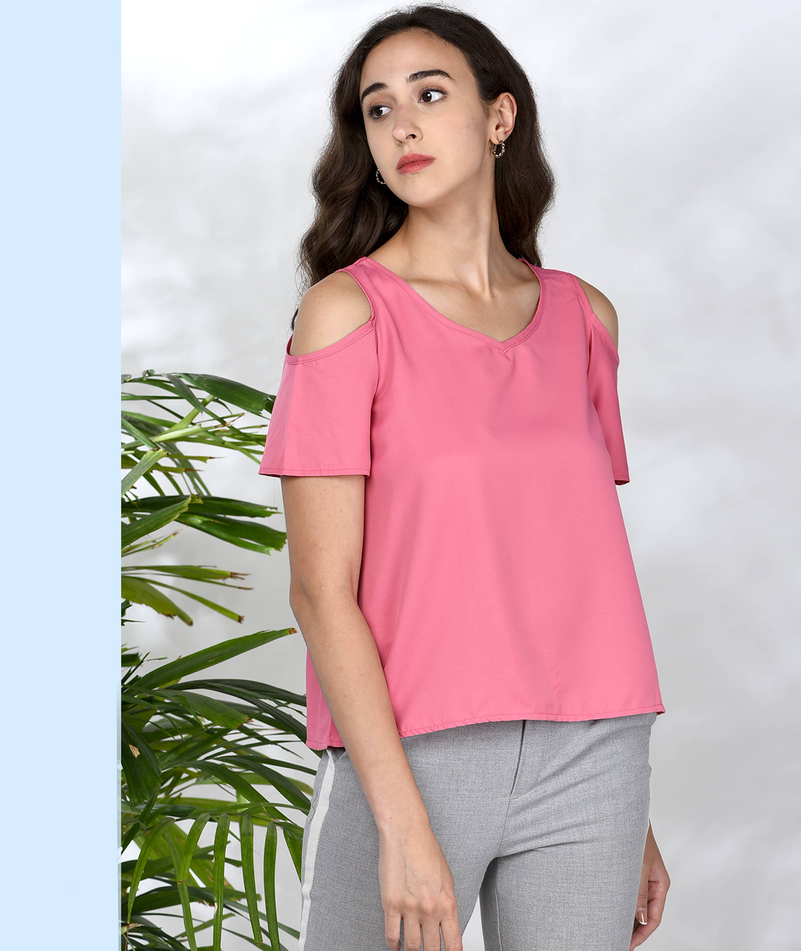 Chimpaaanzee Women's Polyester Regular Top ( Pink ) Chimpaaanzee Women's Polyester Regular Top ( Pink )