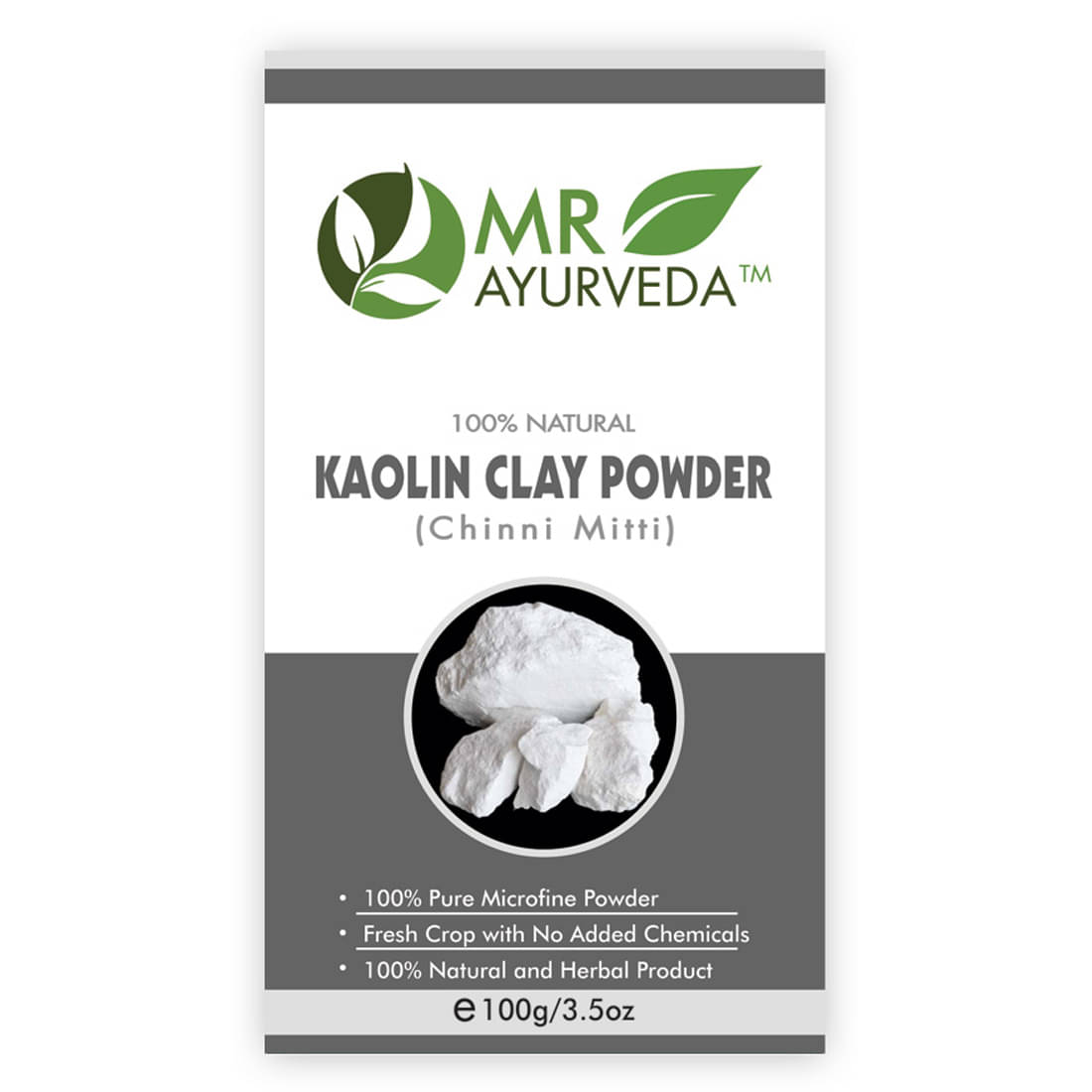     			MR Ayurveda Organic Kaolin Clay Powder Face Pack Masks 100 gm