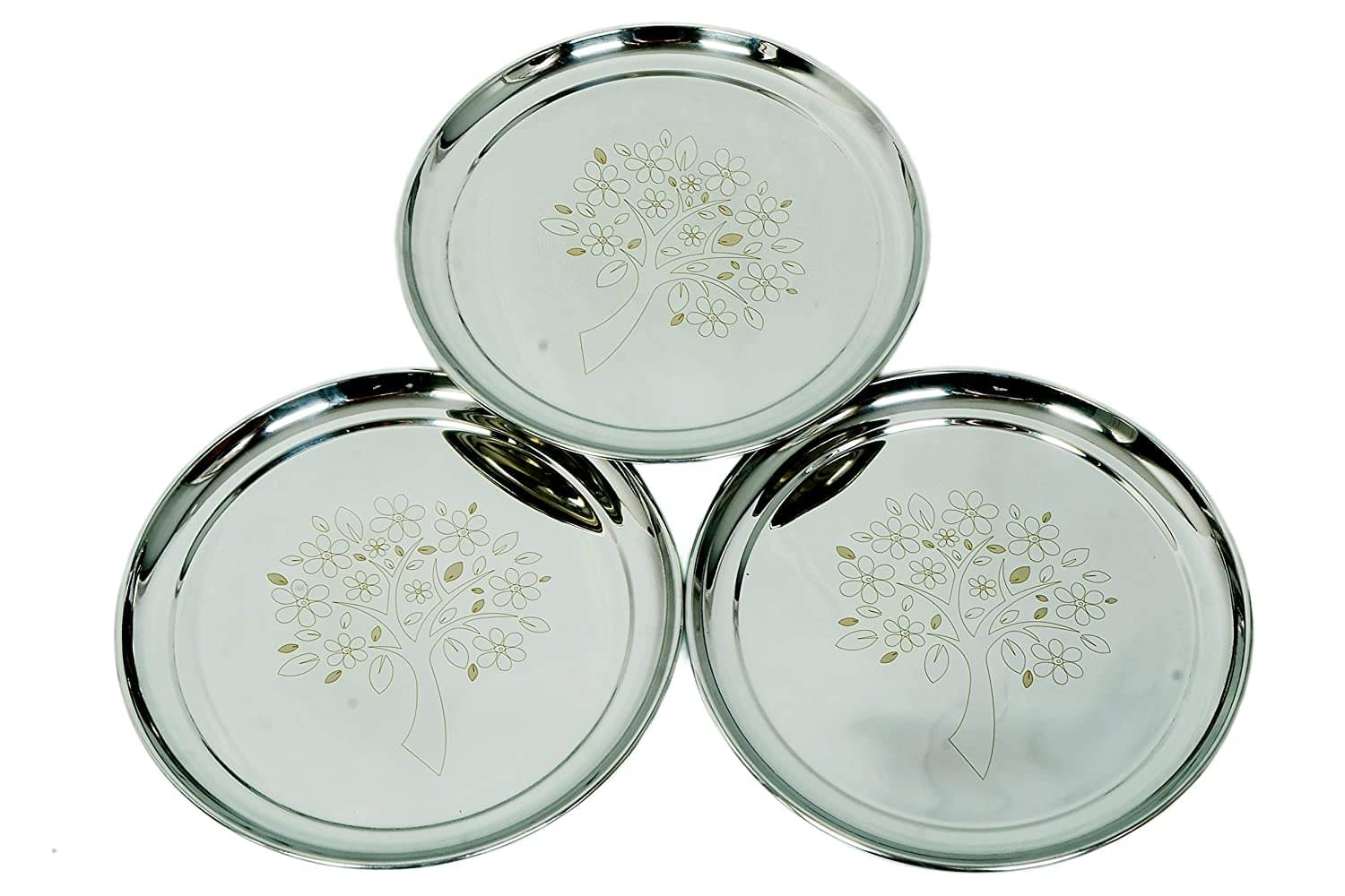 SAGER 3 Pcs Stainless Steel Full Plate     			SAGER 3 Pcs Stainless Steel Full Plate