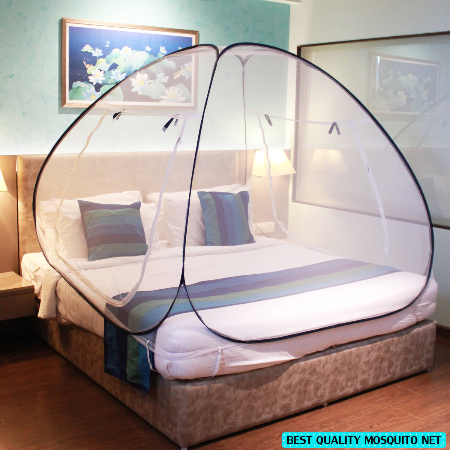     			SHREENATHJI JEWELLERS King Black Plain Mosquito Net, Machardani