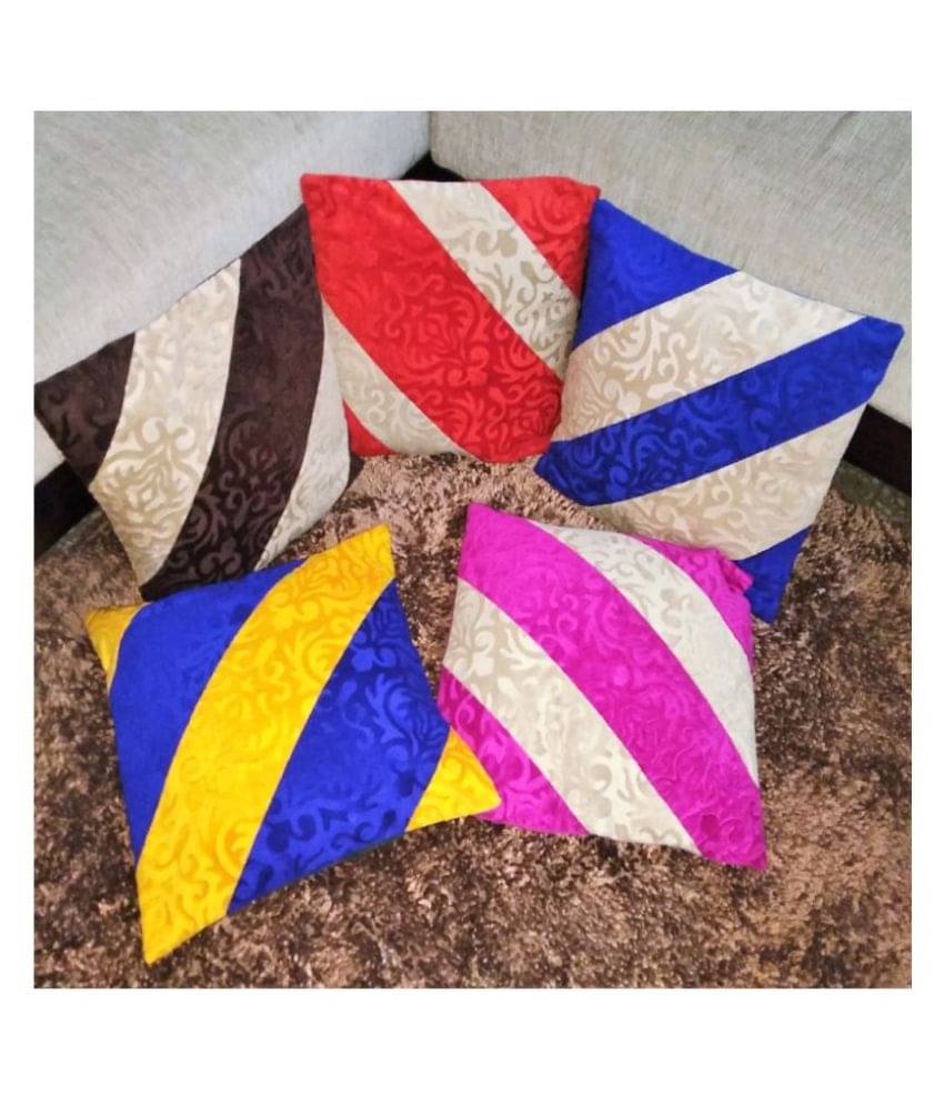    			Belive-Me Set of 5 Velvet Cushion Covers 40X40 cm (16X16)