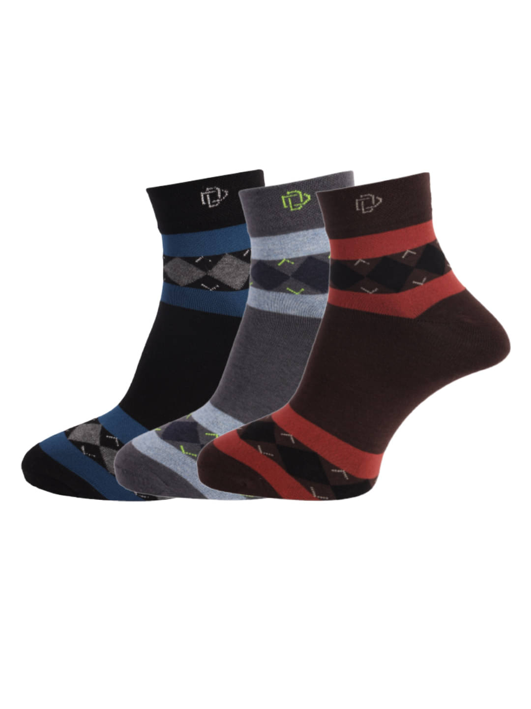 Dollar Multi Casual Ankle Length Socks Pack of 3     			Dollar Multi Casual Ankle Length Socks Pack of 3