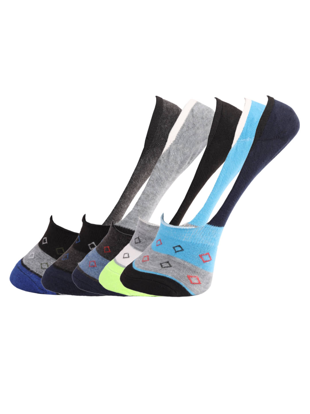 Dollar Multi Sports No Show Socks Pack of 5     			Dollar Multi Sports No Show Socks Pack of 5