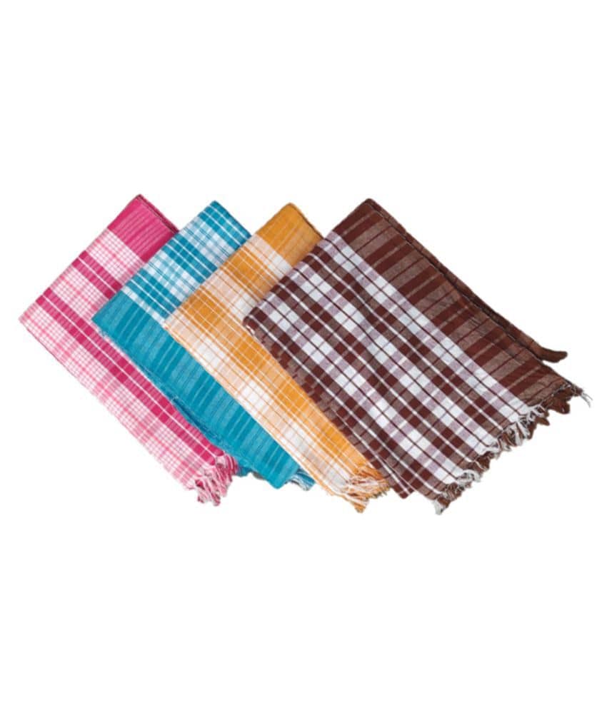 KAKUMANU Set of 4 Cotton Bath Towel Multi - Towels | Buy online on ZillyBuy