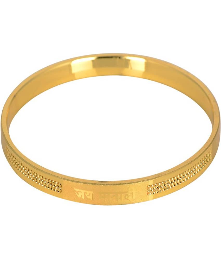 KESAR ZEMS Golden Color "Jai Mata Di" Kada For Unisex, Energy, Healing & Spiritual {Diameter: 6.1 Cm} - Bangles & Bracelets | Buy online on ZillyBuy