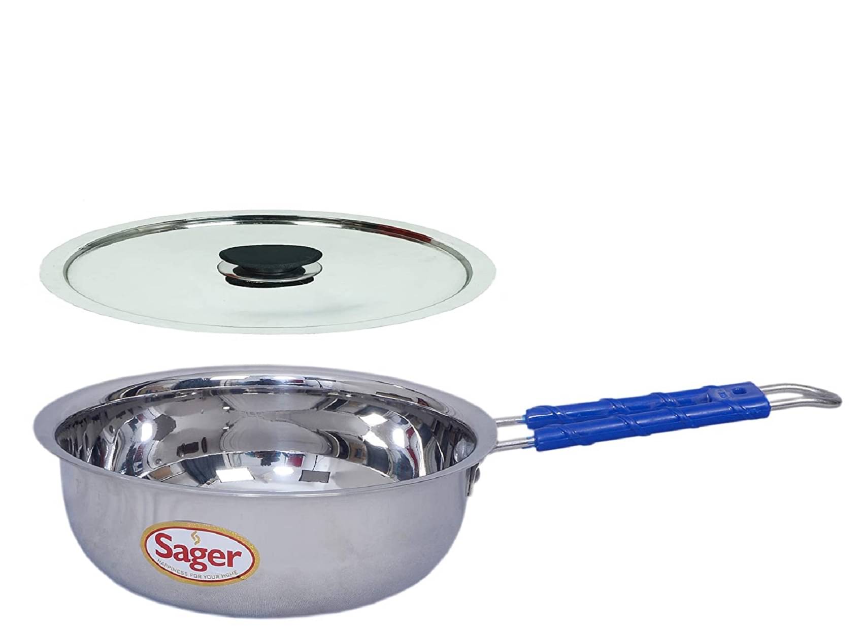 SAGER INDUCTION FRIENDLY No Coating Stainless Steel Fry Pan 23 cm 2000 mL SAGER INDUCTION FRIENDLY No Coating Stainless Steel Fry Pan 23 cm 2000 mL