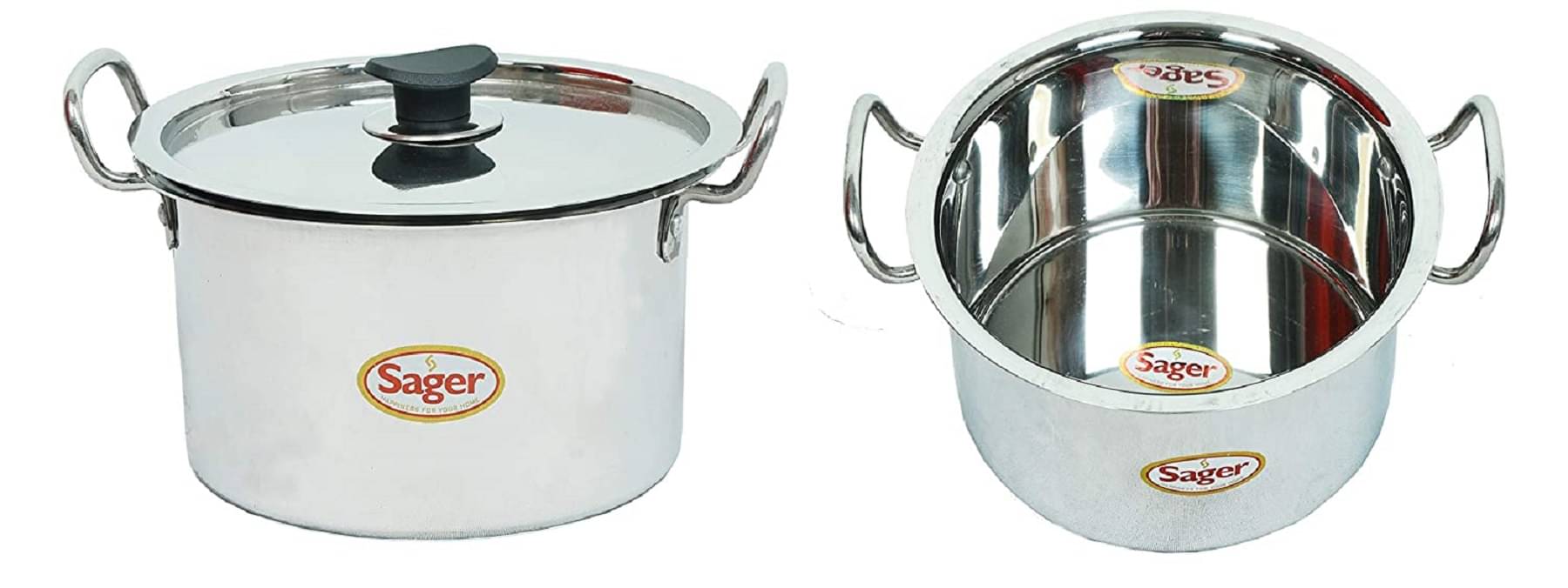 SAGER Induction Friendly No Coating Stainless Steel Casserole 23 cm 4000 mL SAGER Induction Friendly No Coating Stainless Steel Casserole 23 cm 4000 mL