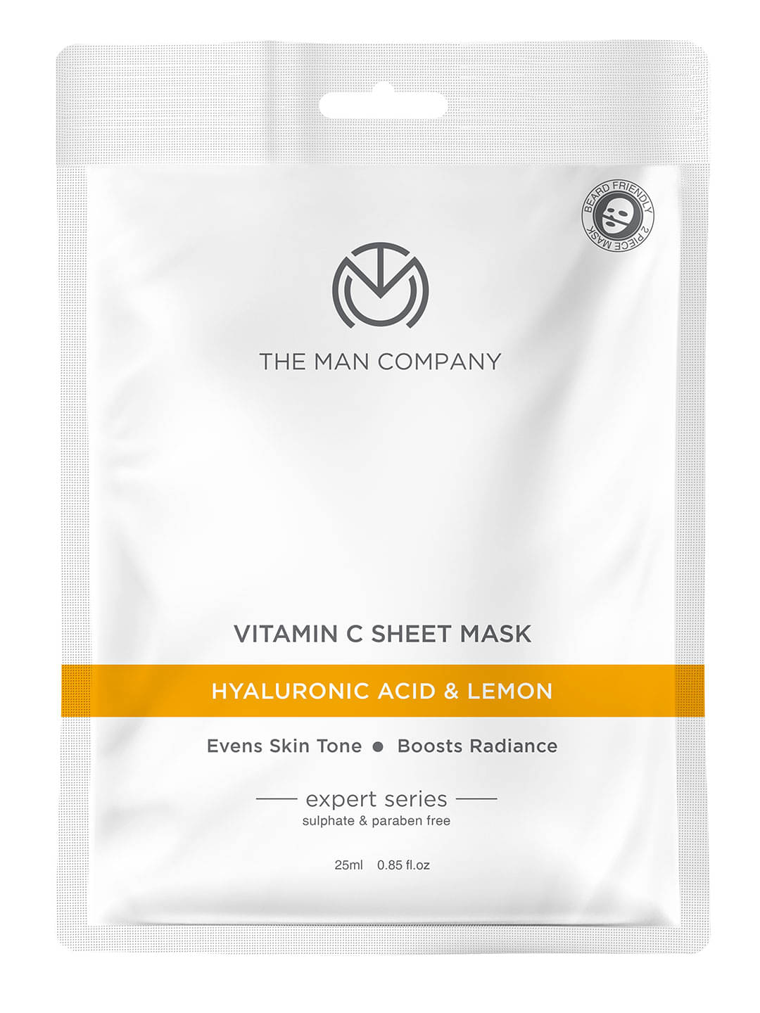     			The Man Company Vitamin C Sheet Mask with Hyaluronic Acid & Lemon | Boosts Collagen, Brightening | Improves Skin Tone