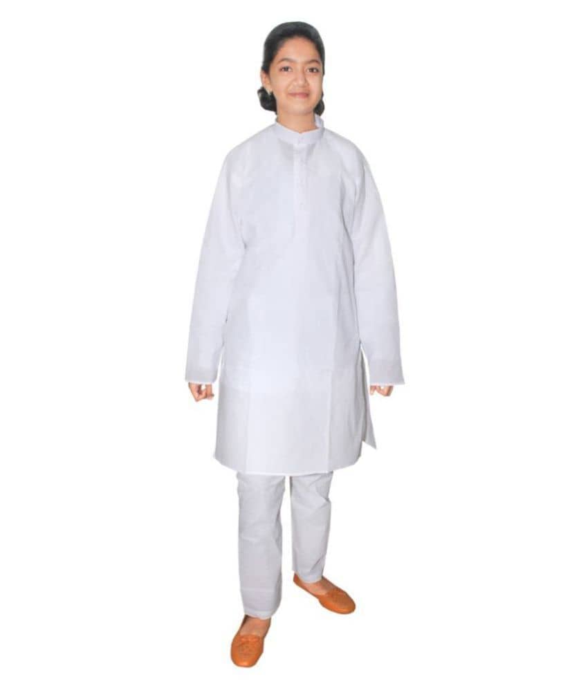 Goodluck Boys Cotton - Pattern Kurta Pant Set ( White , Pack of 1 ) - Kurtas & Kurta Sets | Buy online on ZillyBuy