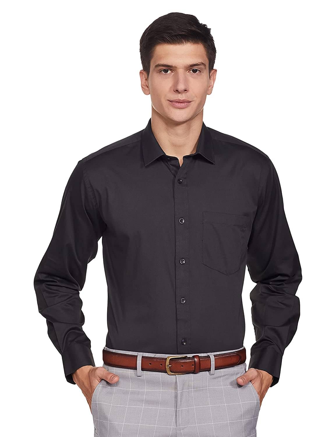 Makhanchor - Cotton Blend Regular Fit Black Men's Formal Shirt ( Pack of 1 ) Makhanchor - Cotton Blend Regular Fit Black Men's Formal Shirt ( Pack of 1 )
