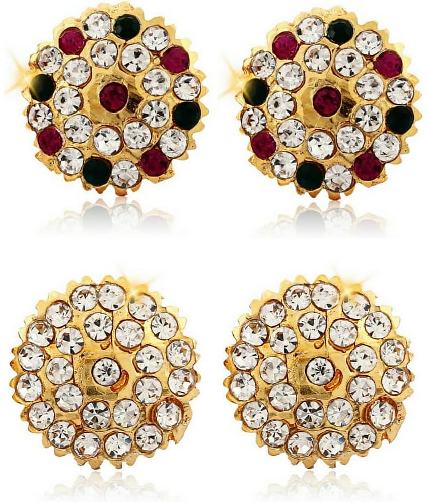 Vighnaharta Traditional South Culture Alloy Gold Plated Stud Earring Combo set ( Pack of- 2 Pair Earrings) - Earrings | Buy online on ZillyBuy